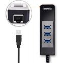 Unitek Deltaco Network Adapter, 10/100 / 1000Mbps, 1xRJ45, 1xUSB3.0, 3x USB3.0, black USB3-GIGA3 Unitek Deltaco Network Adapter, 10/100 / 1000Mbps, 1xRJ45, 1xUSB3.0, 3x USB3.0, black USB3-GIGA3