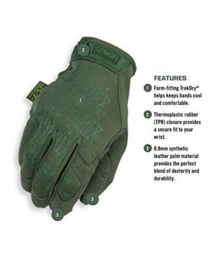 Mechanix Wear Gloves Mechanix The Original® Olive Drab size 9 / M. Velcro, artificial leather, TrekDry® – 3