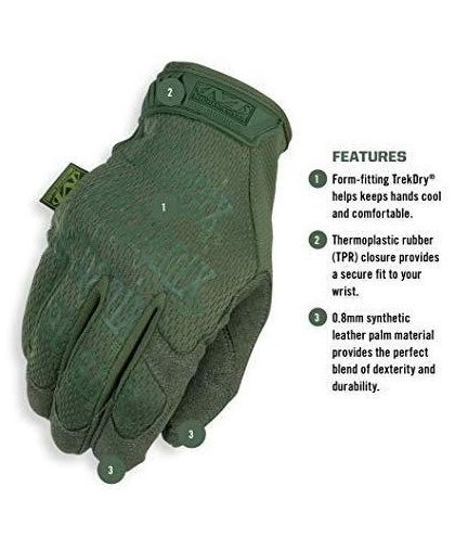 Mechanix Wear Gloves Mechanix The Original® Olive Drab size 9 / M. Velcro, artificial leather, TrekDry® – 6