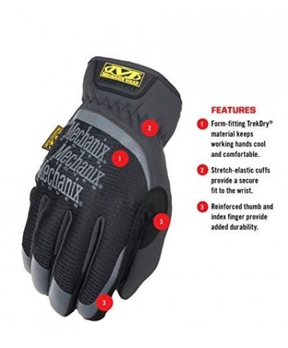 Mechanix Wear Gloves Mechanix FastFit® 11 / XL size. Wrinkled cuff, faux leather, TrekDry® – 4