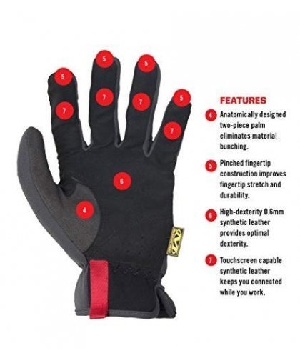 Mechanix Wear Gloves Mechanix FastFit® 11 / XL size. Wrinkled cuff, faux leather, TrekDry® – 5