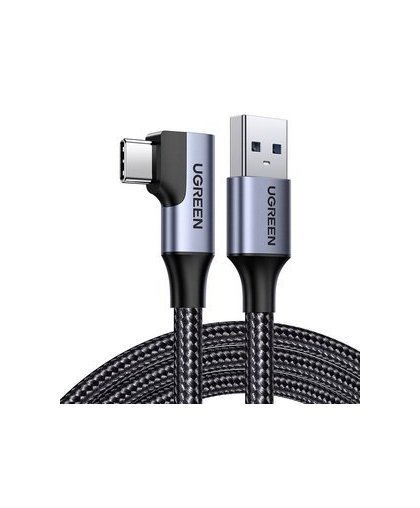 Angle cable USB to USB-C UGREEN US385, 3A, 1m (black) – 2