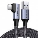 Angle cable USB to USB-C UGREEN US385, 3A, 1m (black) Angle cable USB to USB-C UGREEN US385, 3A, 1m (black)
