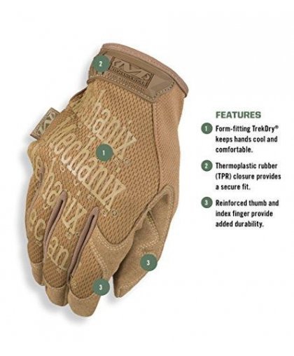 Mechanix Wear Gloves Mechanix The Original® Coyote 11 / XL size. Velcro, artificial leather, TrekDry® – 6