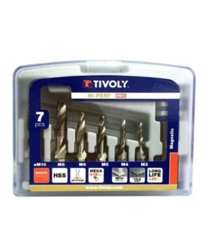 Tivoly Combination Thread Set FTH 1/4 "shank M3-M10 + magnetic holder" Half-Box " – 2