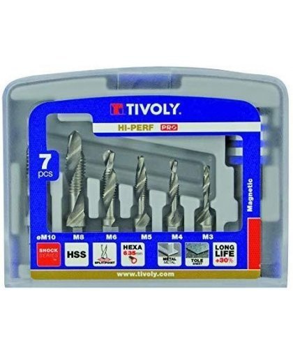 Tivoly Combination Thread Set FTH 1/4 "shank M3-M10 + magnetic holder" Half-Box " – 7