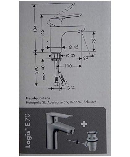 Washbasin faucet Hansgrohe Logis E 71160000 – 7