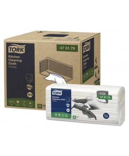 Kitchen cloths TORK W4, white, 75 pcs. 473179
