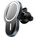 Wave magnetic Qi charging cradle for car, black Wave magnetic Qi charging cradle for car, black