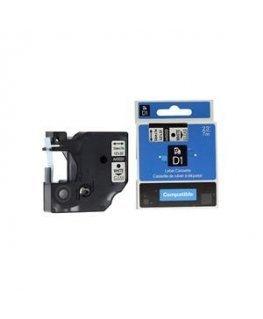Replacement Strip DYMO D1, 12 mm x 7m, white on black
