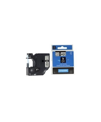 Replacement Strip DYMO D1, 12 mm x 7m, white on black