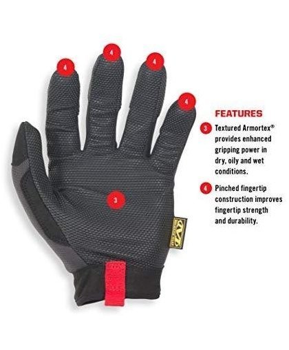 Mechanix Wear Gloves Mechanix Specialty Grip black / gray size 11 / XL. Velcro, rubber palm, Trek Dry – 9