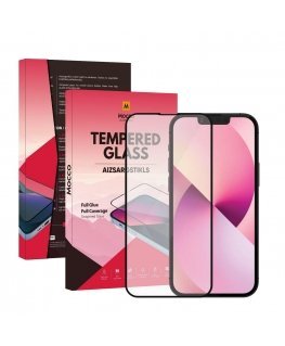 Mocco Full Glue Signature Edition Tempered Glass Full Coverage with Frame Apple iPhone 13 Mini Juodas