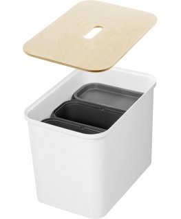 SmartStore Collect sorting set with plywood cover, 76 L, white