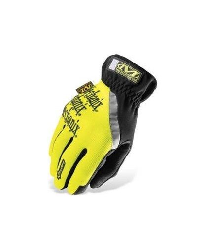 Mechanix Wear Gloves Mechanix FastFit® HiViz yellow size 12 / XXL. Wrinkled cuff, faux leather, TrekDry®, reflective inscription – 4