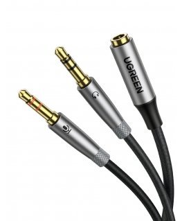 UGREEN AV192 3.5mm Female to 2 male audio cable (gray)