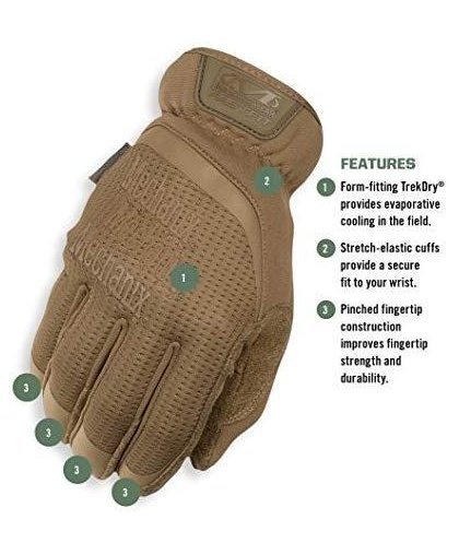 Mechanix Wear Gloves Mechanix FastFit® Coyote, size 11 / XL. Wrinkled cuff, 0.6 mm faux leather, TrekDry®, touchscreen technolog – 8