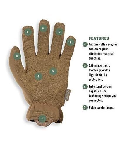 Mechanix Wear Gloves Mechanix FastFit® Coyote, size 11 / XL. Wrinkled cuff, 0.6 mm faux leather, TrekDry®, touchscreen technolog – 9
