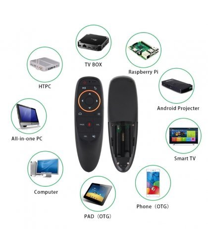 Riff G10s Универсальный Smart TV - PC - Android TV Wireless / IR Пульт с голосовым асистентом & Гироскопом Черный – 6