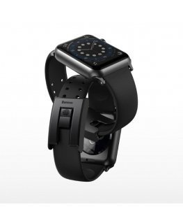 Baseus Breathable Smart Fix soft silicone strap for Apple Watch 3 4 / 5 / 6 / SE series 38/40mm Juodas
