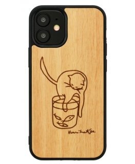 MAN&WOOD case for iPhone 12 mini cat with red fish