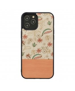 MAN&WOOD case for iPhone 12/12 Pro pink flower black