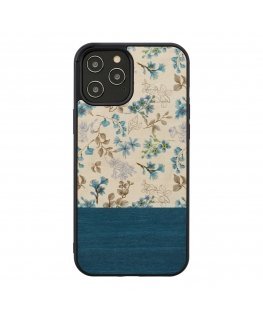MAN&WOOD case for iPhone 12/12 Pro blue flower black