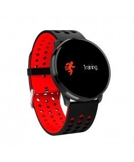 iWear M9 Apaļļš Fitnesa Viedpulkstenis ar Full Touch 1.3'' IPS displeju Asinsspiediena & Pulsa mēr. / Soc. tīkliem Melna-Sarkana