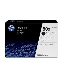 HP 80X 2-pack High Yield Black Original LaserJet Toner Cartridges