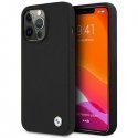 BMW BMHCP13XSILBK Leather Back Case For Apple iPhone 13 Pro Max Black