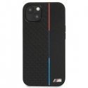 BMW M Collection BMHCP13STRTBK Leather Back Case For Apple iPhone 13 Mini Black