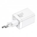 Baseus Super Si Pro įkroviklis USB + USB-C 30W - Baltas Baseus Super Si Pro įkroviklis USB + USB-C 30W - Baltas