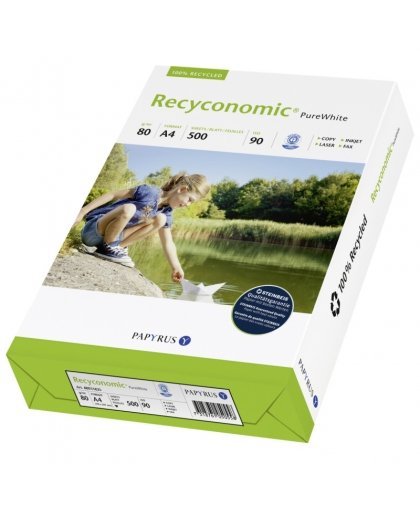 Recyconomic Pure White ISO 90 A 4 500 Sheets 80 g