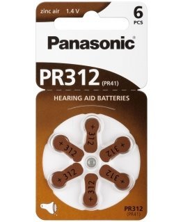 Panasonic PR 312 Zinc Air 6 pcs. Hearing Aid Cells