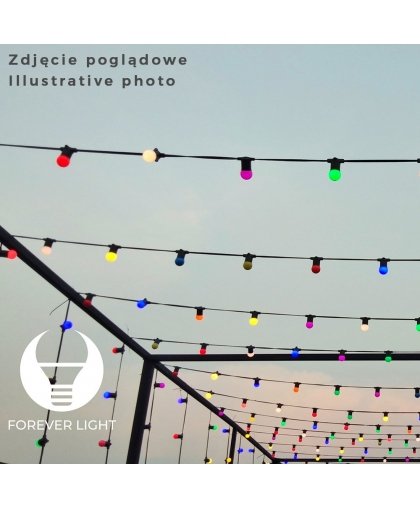 Forever Light LED гирлянда / 2W / 10x E27 / IP65 / 12m / Белый / Pозовый / Cиний – 5