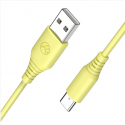 Tellur Silicone USB to Type-C cable 3A, 1m, yellow