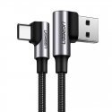 Angle cable USB to USB-C UGREEN US176, 3A, 2m (black) Angle cable USB to USB-C UGREEN US176, 3A, 2m (black)