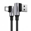 Angle cable USB to USB-C UGREEN US176, 3A, 2m (black) Angle cable USB to USB-C UGREEN US176, 3A, 2m (black)