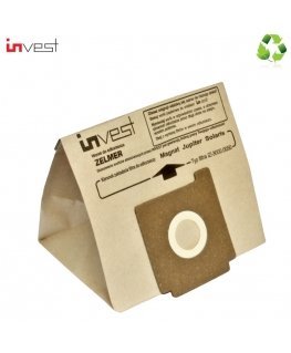 Invest Eco Paper Vacuum Cleaner bags ZELMER Magnat 3000 / Jupiter 4000 / Solaris Twix 5000 (5pcs.)