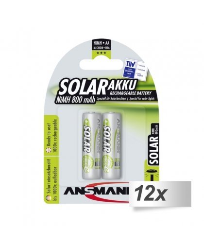 12x2 Ansmann maxE NiMH bat. Mignon AA 800 mAh SOLAR 5035513
