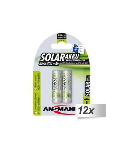 12x2 Ansmann maxE NiMH bat. Mignon AA 800 mAh SOLAR 5035513 – 2
