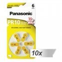 10x1 Panasonic PR 10 Hearing Aid Batteries Zinc Air 6 pcs. 10x1 Panasonic PR 10 Hearing Aid Batteries Zinc Air 6 pcs.