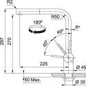 Mixer for sink with pull-out hose Franke Atlas Neo 115.0521.438