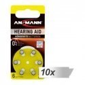 10x6 Ansmann Zinc-Air 10 (PR70) Hearing Aid Batteries 10x6 Ansmann Zinc-Air 10 (PR70) Hearing Aid Batteries