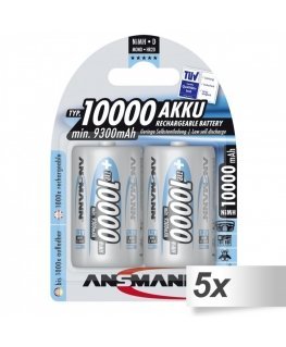 5x2 Ansmann NiMH bat. 10000 Mono D 9300 mAh 5030642