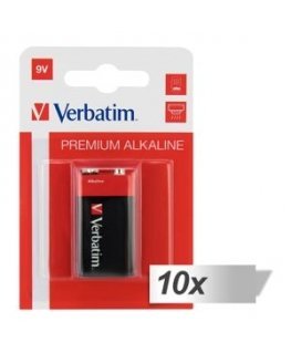 10x1 Verbatim Alkaline battery 9V-Block 6 LR 61 49924