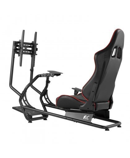 NanoRS RS160 Gaming Chair Racing Simulator Stand 3 in 1 PC Console Gamers Synthetic Leather Cover Steering Wheel Stand TV Bracke – 4