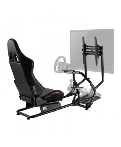 NanoRS RS160 Gaming Chair Racing Simulator Stand 3 in 1 PC Console Gamers Synthetic Leather Cover Steering Wheel Stand TV Bracke – 6