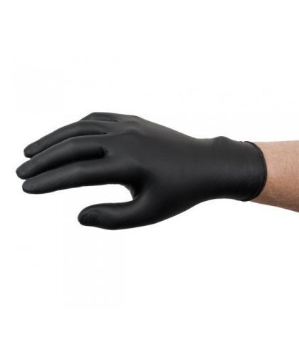 Disposable nitrile gloves Ansell Microflex 93-852, 100pcs, 0.12mm thick, size XL (9.5-10), fully textured, black – 2