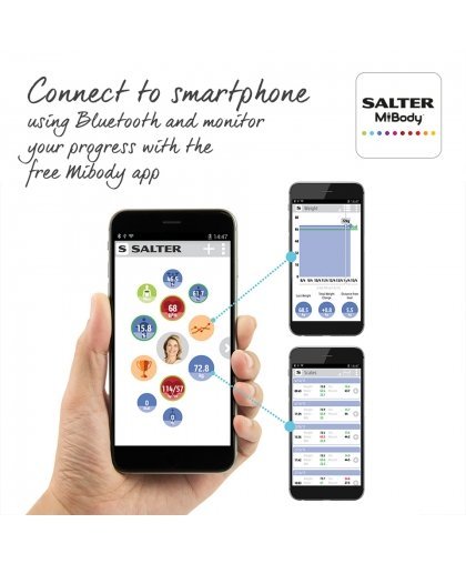 Salter 9192 BK3R Curve Bluetooth Smart Analyser Bathroom Scale black – 4